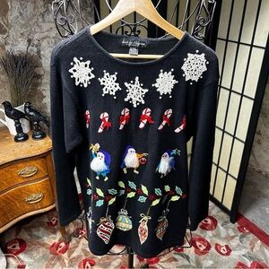 VTG 80s Work In Progress Christmas Characters Sweater: Size MEDIUM (8/10)